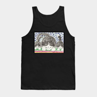 Happy cat family painting Tank Top